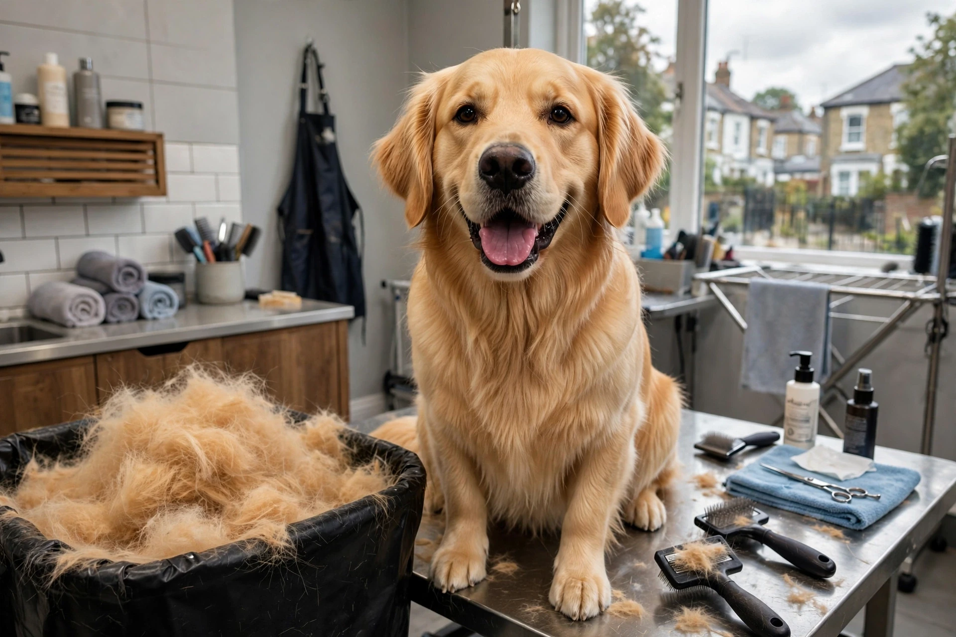 Golden retriever massive deshed